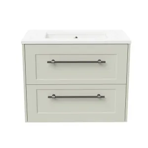 McLaren Vanity 750mm Centre WG Basin SilkSurface UC Top Wall hung, Light Pistachio Satin by Timberline, a Vanities for sale on Style Sourcebook