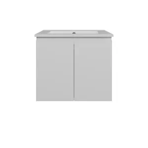 Nevada Vanity 600mm Centre Bowl Alpha Top Wall hung, White Satin by Timberline, a Vanities for sale on Style Sourcebook