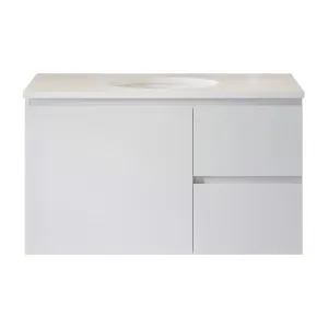Nevada Vanity 900mm Centre WG Basin SilkSurface UC Top Wall hung, White Satin by Timberline, a Vanities for sale on Style Sourcebook