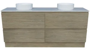 Nevada Plus Vanity 1800mm Double WG Basins SilkSurface AC Top Floor standing, Rural Oak by Timberline, a Vanities for sale on Style Sourcebook