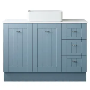 Norfolk Vanity 1200mm Centre WG Basin SilkSurface AC Top Floor standing, Saxby Blue Satin by Timberline, a Vanities for sale on Style Sourcebook