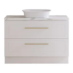Nevada Plus Classic Vanity 1200mm Centre WG Basin SilkSurface AC Top Floor standing, Upgraded, White Satin by Timberline, a Vanities for sale on Style Sourcebook