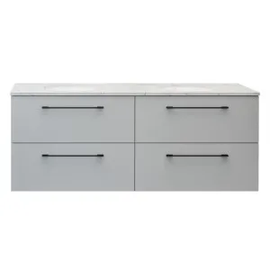 Oxbow Vanity 1500mm Double WG Basins SilkSurface UC Top Wall hung, Light Grey Satin by Timberline, a Vanities for sale on Style Sourcebook