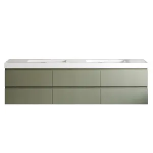 Paxton Vanity 1800mm Double Bowl 70mm Grand Top Wall hung, Olive Satin by Timberline, a Vanities for sale on Style Sourcebook