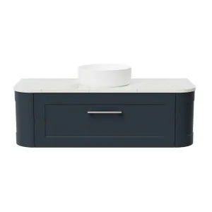 Santos Vanity 1200mm Centre WG Basin SilkSurface AC Top Wall hung, Navy Blue Satin by Timberline, a Vanities for sale on Style Sourcebook
