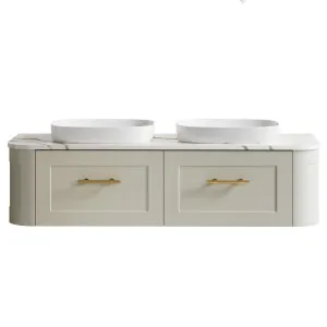 Santos Vanity 1500mm Double WG Basins SilkSurface AC Top Wall hung, Grey Beige Satin by Timberline, a Vanities for sale on Style Sourcebook