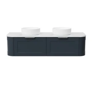 Santos Vanity 1500mm Double WG Basins SilkSurface AC Top Wall hung, Navy Blue Satin by Timberline, a Vanities for sale on Style Sourcebook