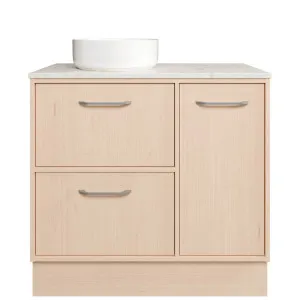 Takano Vanity 900mm Left WG Basin SilkSurface AC Top Floor standing, Victorian Ash TrueScale™ by Timberline, a Vanities for sale on Style Sourcebook