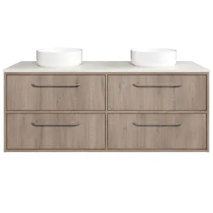 Taro Vanity 1500mm Double WG Basins SilkSurface AC Top Wall hung, Cannolo Cremona Oak by Timberline, a Vanities for sale on Style Sourcebook