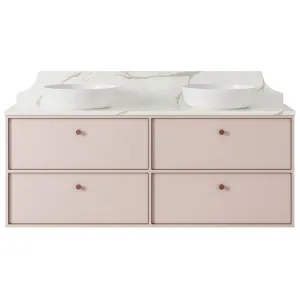 Taro Vanity 1500mm Double WG Basins SilkSurface AC Top Wall hung, Upgraded, Powder Pink Satin by Timberline, a Vanities for sale on Style Sourcebook