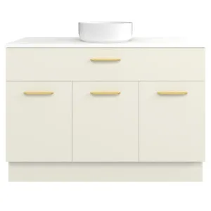 Taylor Vanity 1200mm Centre WG Basin SilkSurface AC Top Floor standing, Grey Beige Satin by Timberline, a Vanities for sale on Style Sourcebook