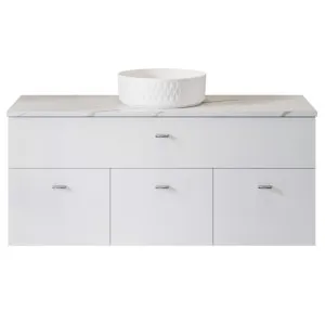 Taylor Vanity 1200mm Centre WG Basin SilkSurface AC Top Wall hung, White Satin by Timberline, a Vanities for sale on Style Sourcebook