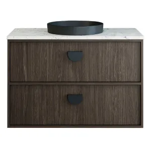 Taro Vanity 900mm Centre WG Basin SilkSurface AC Top Wall hung, Upgraded, Cocoa Primavera Oak by Timberline, a Vanities for sale on Style Sourcebook