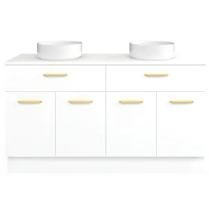 Taylor Vanity 1500mm Double WG Basins SilkSurface AC Top Floor standing, White Satin by Timberline, a Vanities for sale on Style Sourcebook