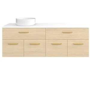 Taylor Vanity 1500mm Left WG Basin SilkSurface AC Top Wall hung, Silk Primavera Oak by Timberline, a Vanities for sale on Style Sourcebook
