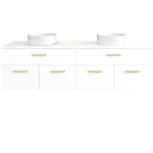Taylor Vanity 1800mm Double WG Basins SilkSurface AC Top Wall hung, White Satin by Timberline, a Vanities for sale on Style Sourcebook