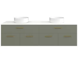 Taylor Vanity 1800mm Double WG Basins SilkSurface AC Top Wall hung, Olive Satin by Timberline, a Vanities for sale on Style Sourcebook