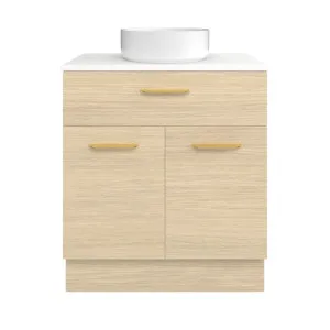 Taylor Vanity 750mm Centre WG Basin SilkSurface AC Top Floor standing, Silk Primavera Oak by Timberline, a Vanities for sale on Style Sourcebook