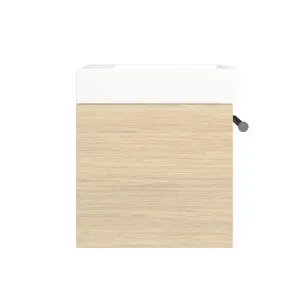 Theo Vanity 460mm Left Bowl Opal Top Wall hung, Silk Primavera Oak by Timberline, a Vanities for sale on Style Sourcebook