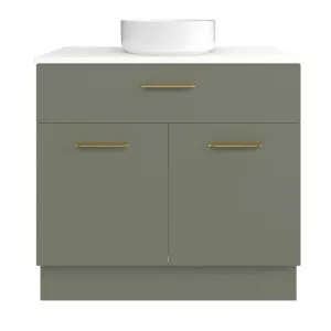 Taylor Vanity 900mm Centre WG Basin SilkSurface AC Top Floor standing, Olive Satin by Timberline, a Vanities for sale on Style Sourcebook