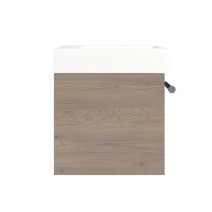 Theo Vanity 460mm Left Bowl Opal Top Wall hung, Cannolo Cremona Oak by Timberline, a Vanities for sale on Style Sourcebook