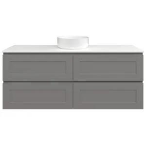 Washington Vanity 1500mm Centre WG Basin SilkSurface AC Top Wall hung, Steel Grey Satin by Timberline, a Vanities for sale on Style Sourcebook