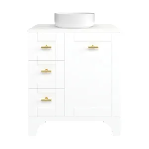Windsor Vanity 750mm Centre WG Basin SilkSurface AC Top Floor standing, White Satin by Timberline, a Vanities for sale on Style Sourcebook
