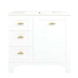 Windsor Vanity 900mm Centre Bowl Alpha Top Floor standing, White Satin by Timberline, a Vanities for sale on Style Sourcebook