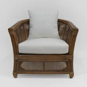Cayman Armchair Rattan Cream Cushion PRE ORDER ETA 14/09/2026 by Florabelle Living, a Chairs for sale on Style Sourcebook