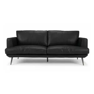 Delma 2.5 Seater Leather Sofa, Onyx Black by Schots, a Sofas for sale on Style Sourcebook