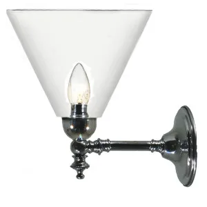 Waubra Wall Light with Cono Clear Shade, Chrome by Lighting Inspirations, a Pendant Lighting for sale on Style Sourcebook