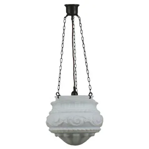 Premier 12'' Opal Matte on 3 Chain Black Cloth Suspension, Patina by Lighting Inspirations, a Lighting Accessories for sale on Style Sourcebook