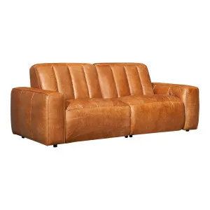 Lomond 2 Seat Leather Sofa with 2 Electric Recliners, Hazelnut Tan by Schots, a Sofas for sale on Style Sourcebook