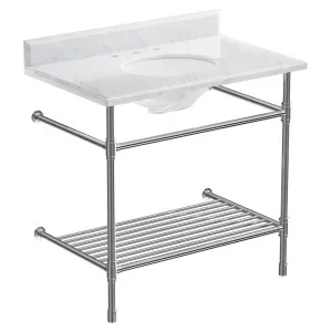 Dublin 92cm, 3 Tap Hole Bianco Carrara Marble Console Basin, White by Schots, a Basins for sale on Style Sourcebook