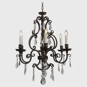 Louis 15th 6 Light Pendant White Candle Covers by Lighting Inspirations, a Chandeliers for sale on Style Sourcebook