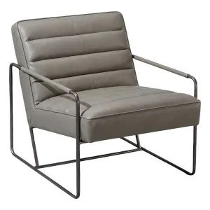 Hilda Leather Armchair, Cement Grey by Schots, a Chairs for sale on Style Sourcebook