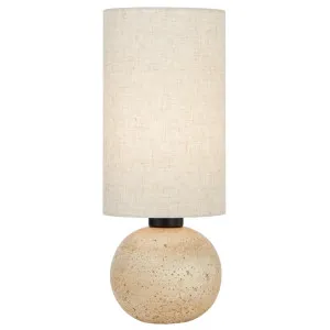 Telbix Amador Sculptural Travertine Look Table Lamp - Beige by Telbix, a Lamps for sale on Style Sourcebook