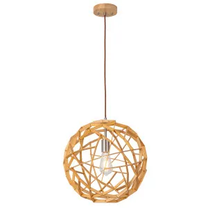 MDA Lighting Malmo Geometric Wood Sphere Pendant - Natural by MDA Lighting, a Lighting for sale on Style Sourcebook