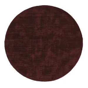 Sullivan Burgundy Handwoven Round Rug by Miss Amara, a Contemporary Rugs for sale on Style Sourcebook