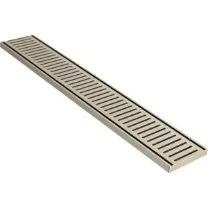 Lauxes NXT14 Grate Brushed Nickel 5600x100x14 by BEAUMONTS, a Shower Grates & Drains for sale on Style Sourcebook