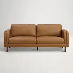 Lila Leather 3 Seat Sofa, Grange Tan, by Lounge Lovers by Lounge Lovers, a Sofas for sale on Style Sourcebook