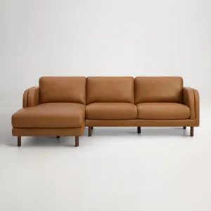 Lila Leather Left Chaise Sofa, Grange Tan, by Lounge Lovers by Lounge Lovers, a Sofas for sale on Style Sourcebook