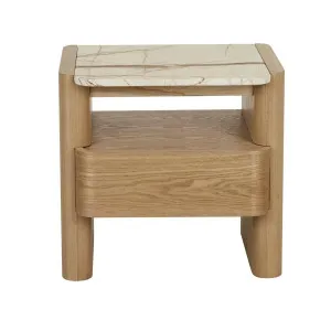 Floyd Marble Bedside - Matt Brown Vein Marble - Natural Ash by GlobeWest, a Bedside Tables for sale on Style Sourcebook