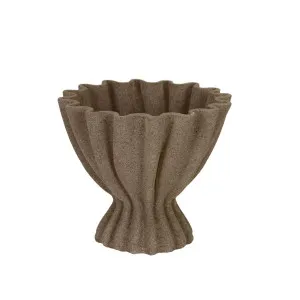 Forme Scallop Vase - Coffee by GlobeWest, a Vases & Jars for sale on Style Sourcebook