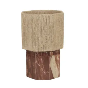 Elio Thread Table Lamp - Maroon Marble - Natural Jute by GlobeWest, a Table & Bedside Lamps for sale on Style Sourcebook