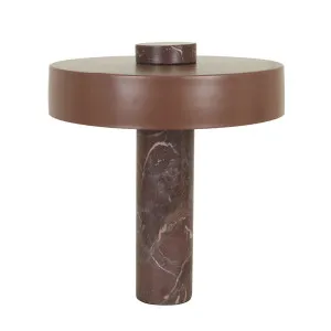 Elio Revolve Table Lamp - Maroon Marble - Burgundy by GlobeWest, a Table & Bedside Lamps for sale on Style Sourcebook