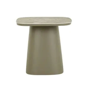 Valencia Curve Side Table - Faux Storm Terrazzo - Umber by GlobeWest, a Tables for sale on Style Sourcebook