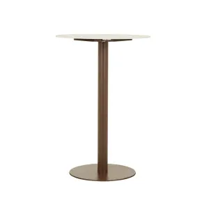 Portsea Cruise Round Bar Table - Alabaster - Copper Brown by GlobeWest, a Dining Tables for sale on Style Sourcebook