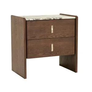 Pearce Marble 2 Drawer Bedside - Matt Ocean Marble - Tobacco Ash by GlobeWest, a Bedside Tables for sale on Style Sourcebook