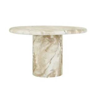 Lucia Curve Dining Table - Faux Mocha Marble by GlobeWest, a Tables for sale on Style Sourcebook